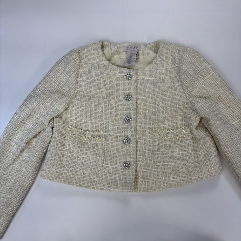 Rachel Zoe Girls Tweed Dress Jacket Set Size 7 Classic Luxe Outfit - Picture 5 of 12